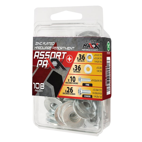 Mighty Maxx Phillips Pan Head Nut and Bolt Assortment 093-20021 - main